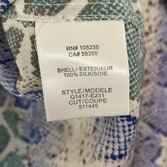 EQUIPMENT Silk Signature Ampara Pastel Snake Print Button Front Shirt - Picture 6 of 12